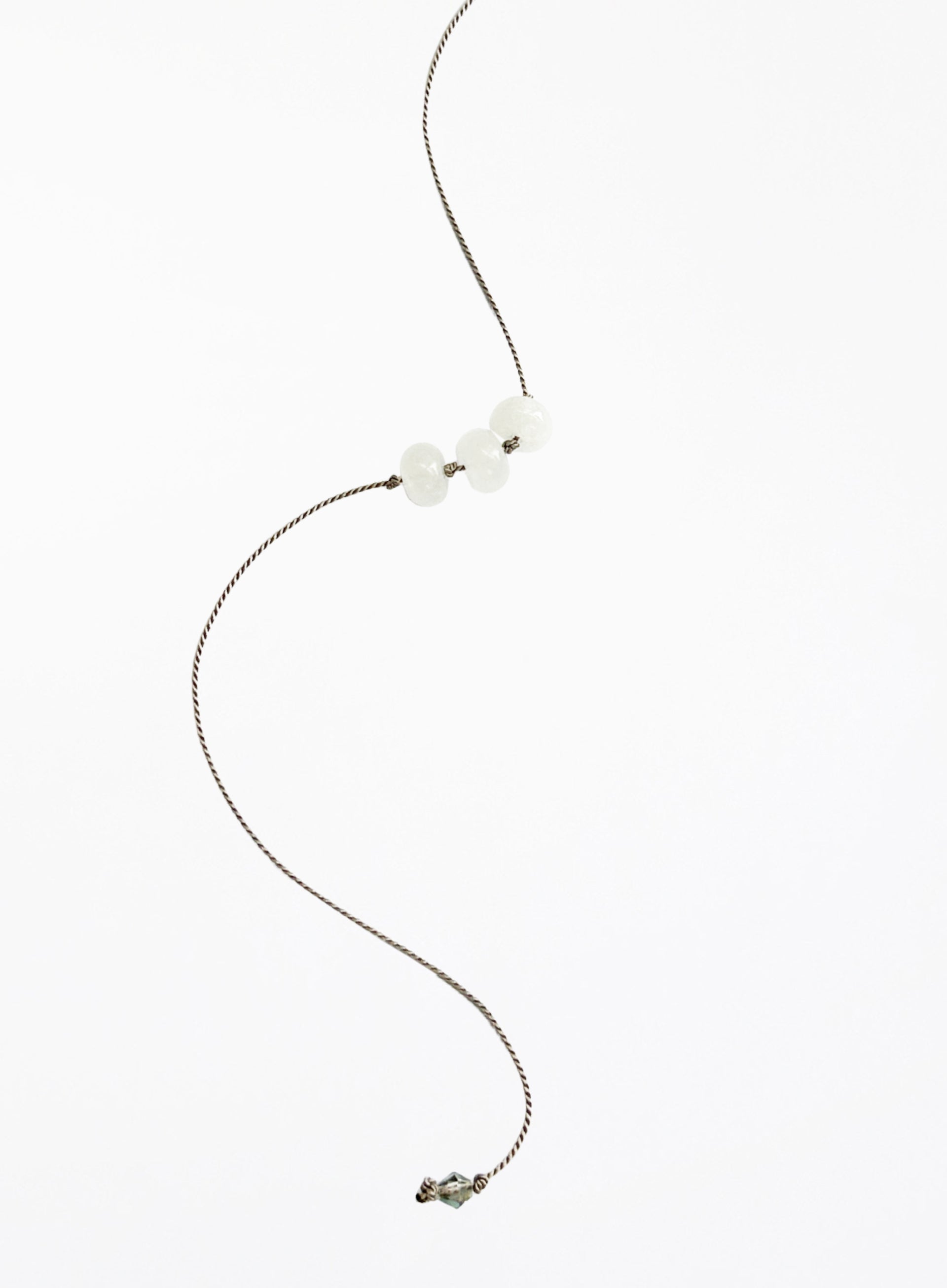 white jade silk cord bracelet