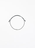 black bracelet with single pearl charm