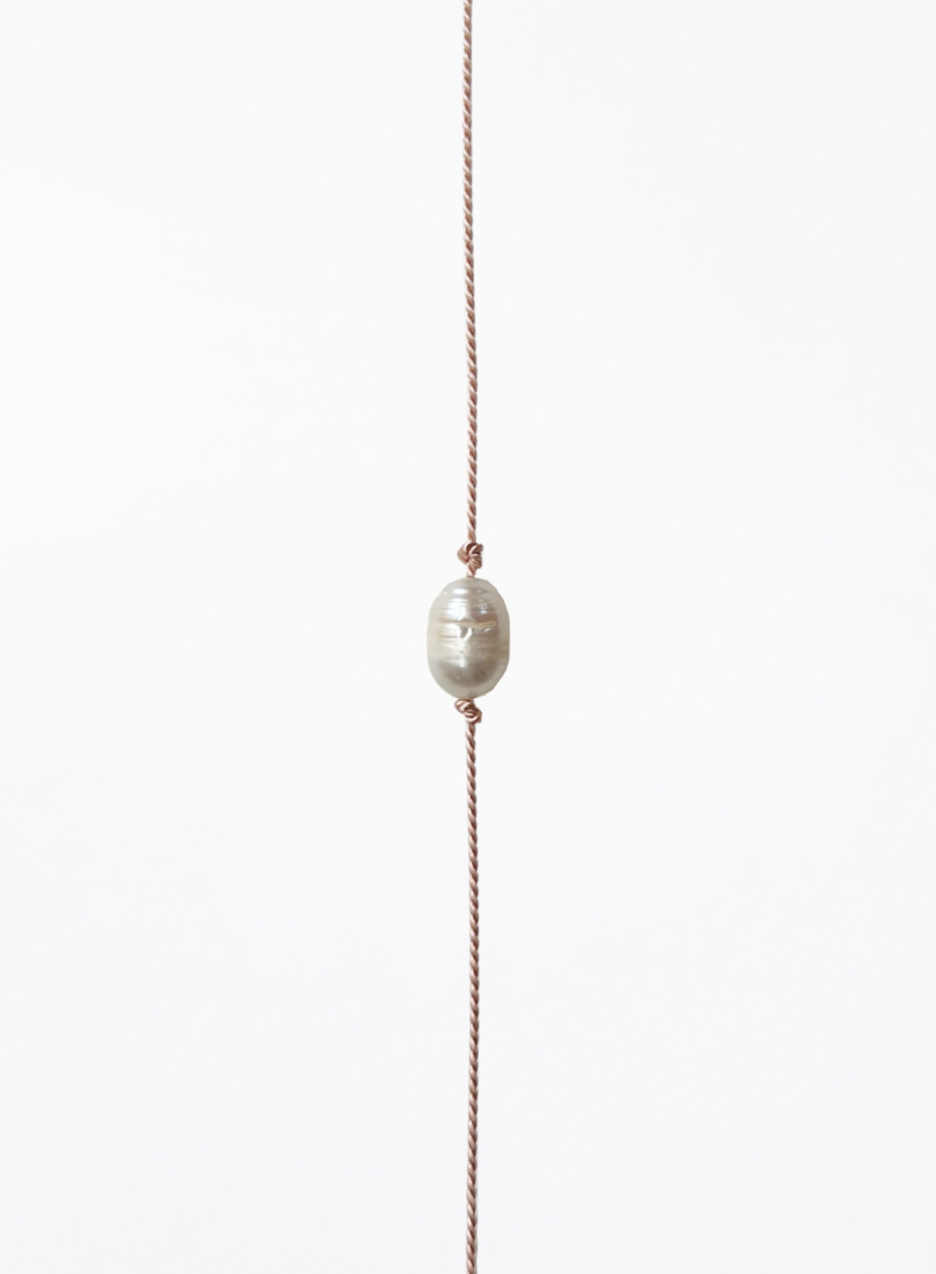 pearl pink silk cord bracelet