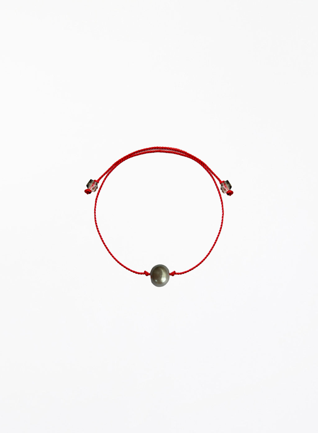pearl red silk cord bracelet