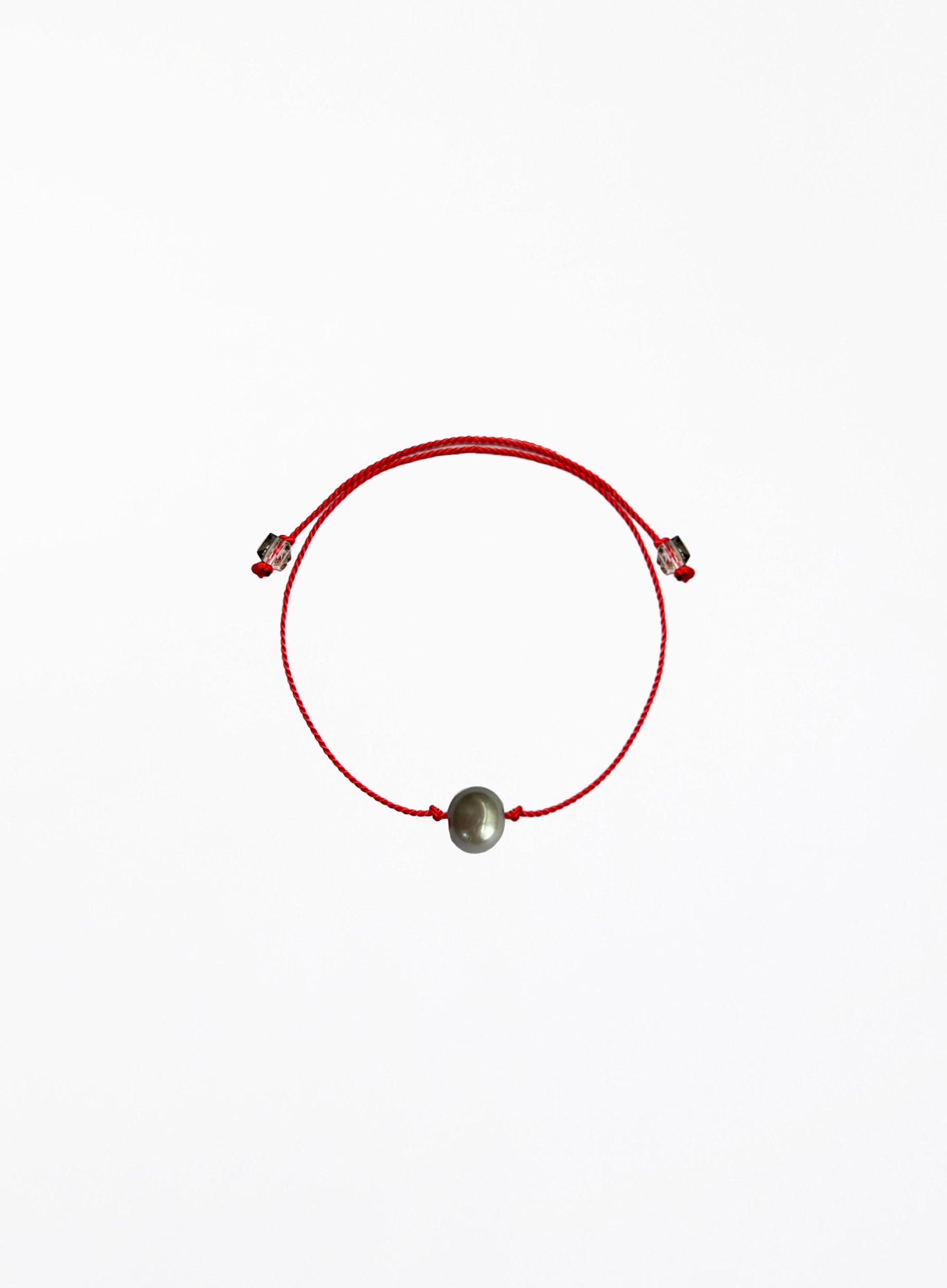 pearl red silk cord bracelet