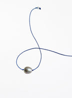 Grey Pearl Blue Silk Cord Bracelet