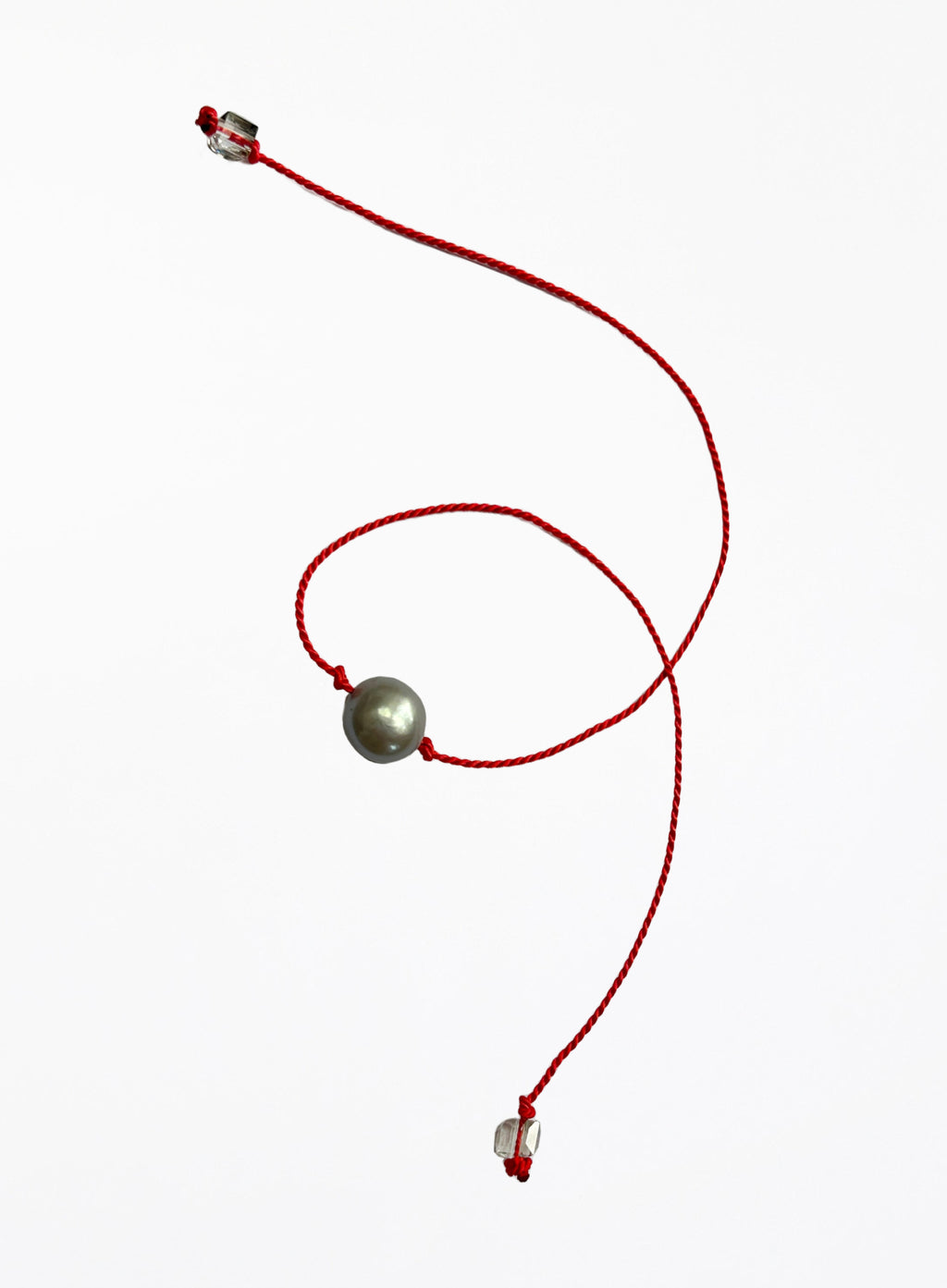 pearl red silk cord bracelet