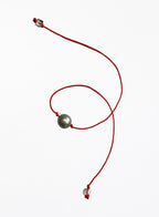 pearl red silk cord bracelet