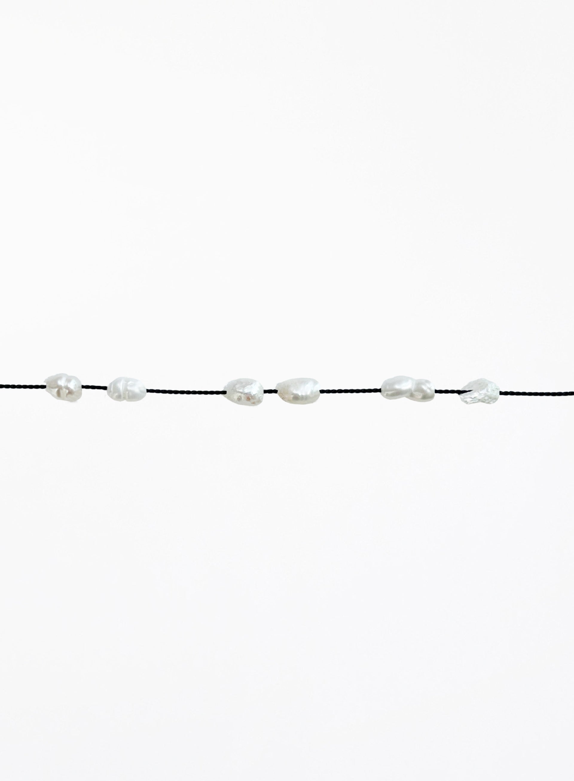 Baline Petite Pearls Nero Silk Cord Bracelet