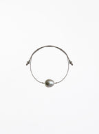 Grey Pearl Grey Silk Cord Bracelet