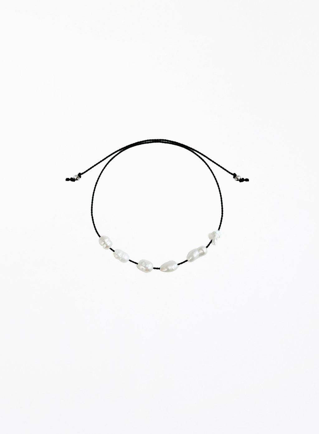 Baline Petite Pearls Nero Silk Cord Bracelet