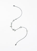 labradorite stones silk cord bracelet on white background