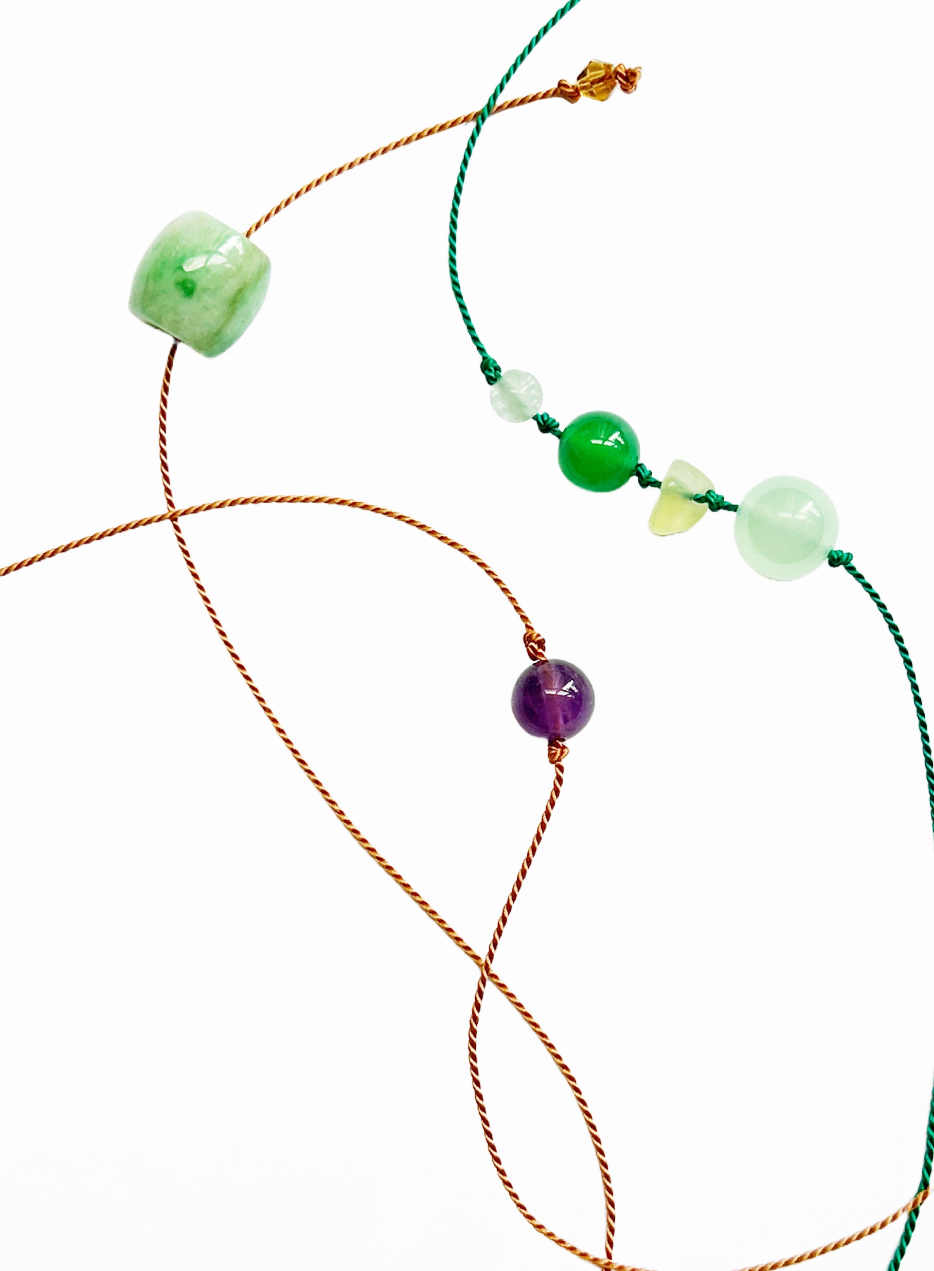 green silk cord bracelet