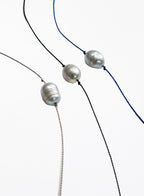 Grey Pearl Silk Cord Bracelet