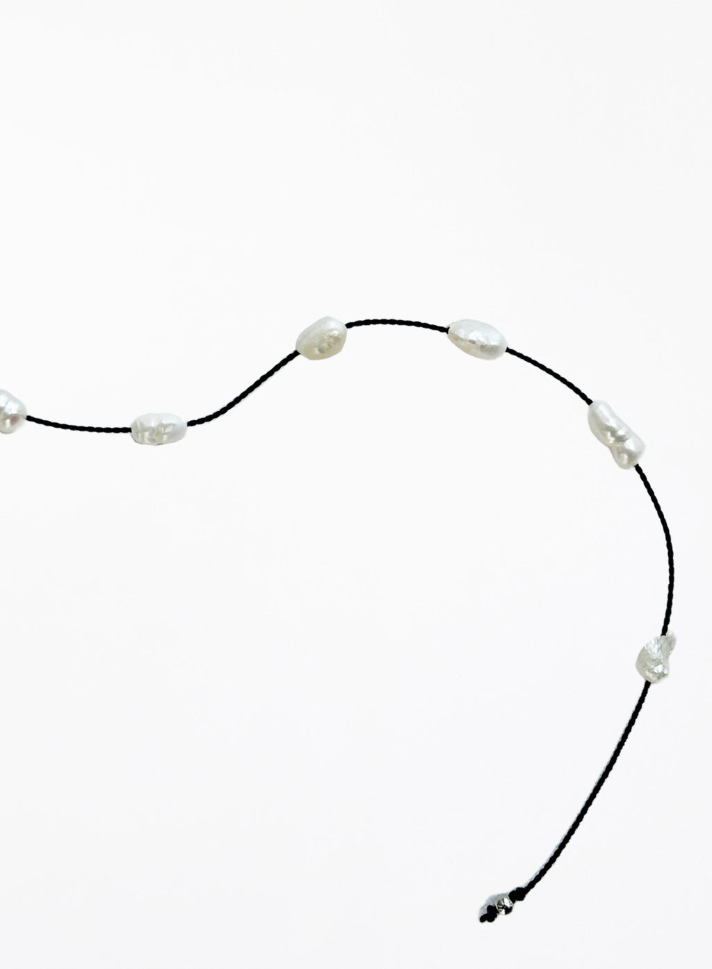 Baline Petite Pearls Nero Silk Cord Bracelet