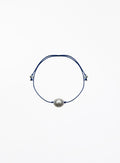 Grey Pearl Blue Silk Cord Bracelet