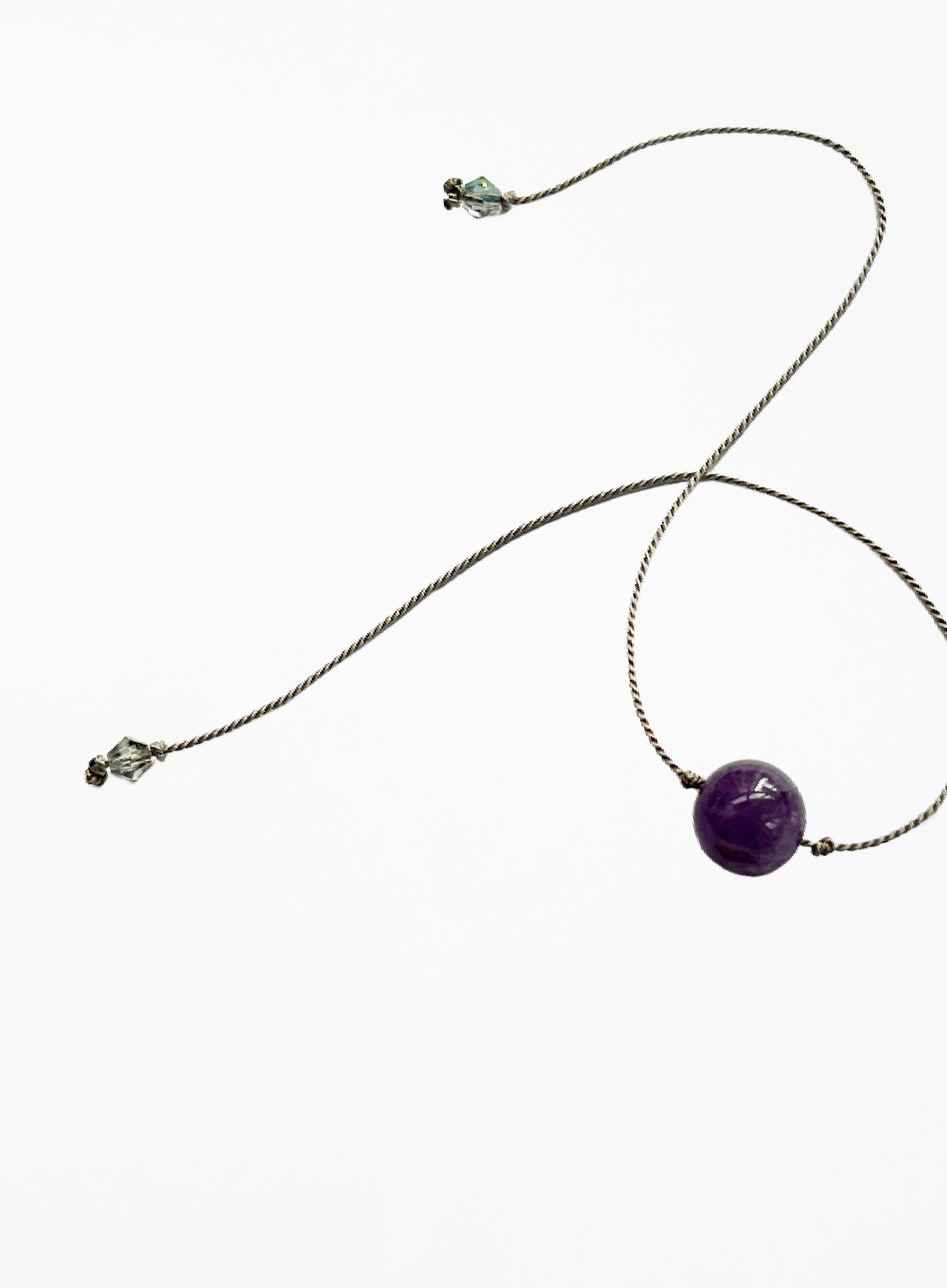 amethyst silk cord bracelet