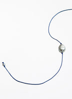 Grey Pearl Blue Silk Cord Bracelet