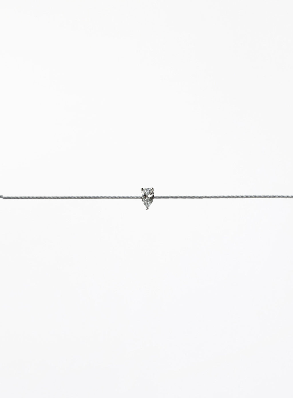 grey silk cord bracelet with teardrop cubic zirconia charm