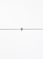 grey silk cord bracelet with teardrop cubic zirconia charm