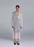 Light Grey Fringed Cashmere Scarf