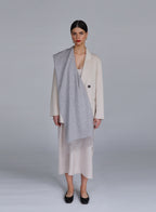 Light Grey Fringed Cashmere Scarf