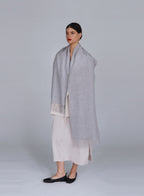 Light Grey Fringed Cashmere Scarf