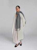 Dark Grey Fringed Cashmere Scarf