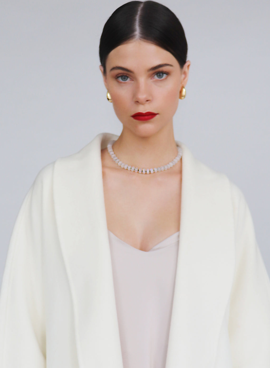 white jade natural stones necklace