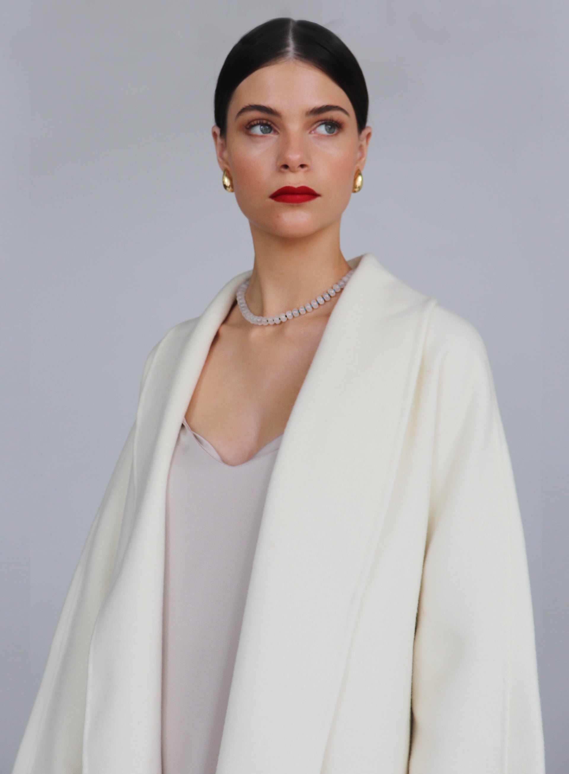 white jade natural stones necklace