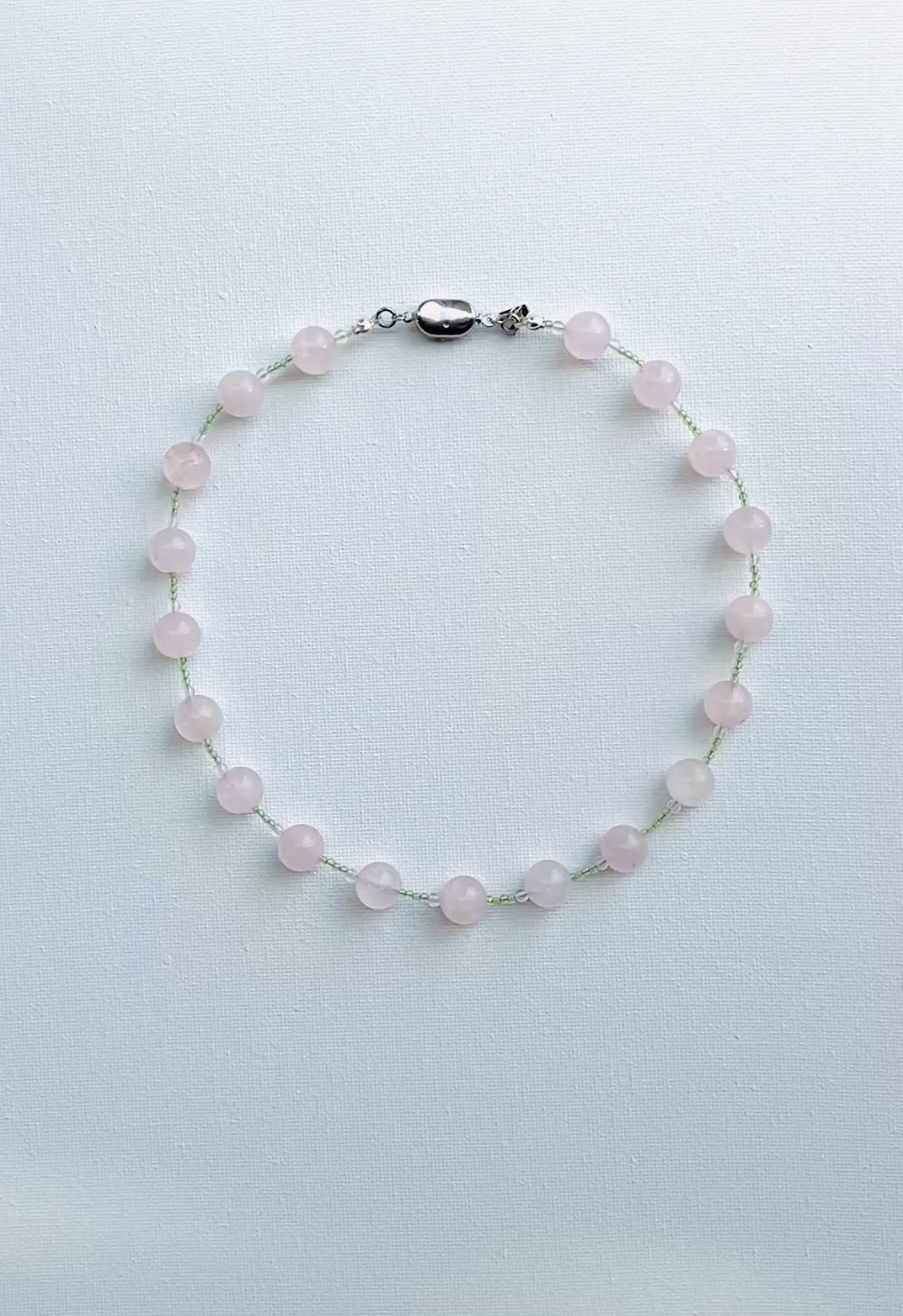 Meidine Rose Quartz Green Peridot Quartz Necklace