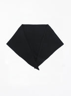 Black traingle scarf folded neatly on a white background
