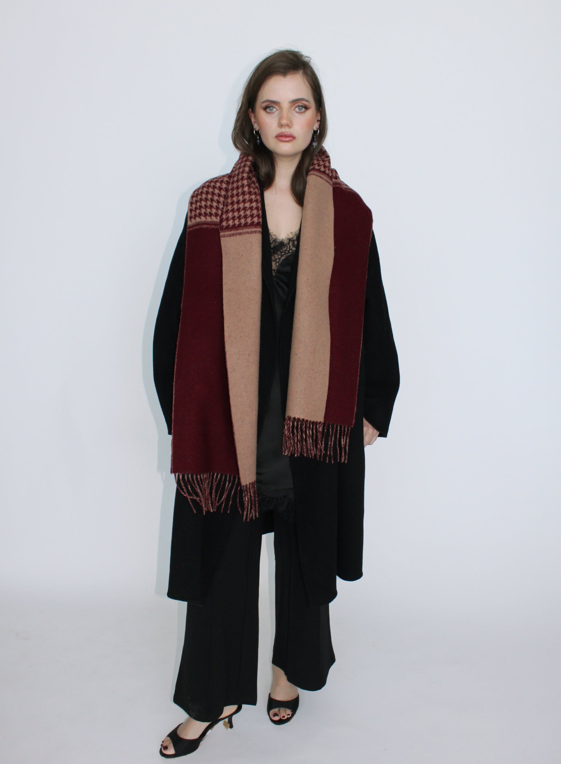 Hurley Houndstooth Scarf - Bordeaux