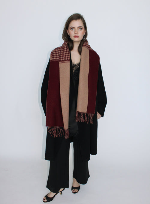 Hurley Houndstooth Scarf - Bordeaux