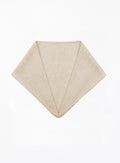 Beige triangular wool scarf on a white background