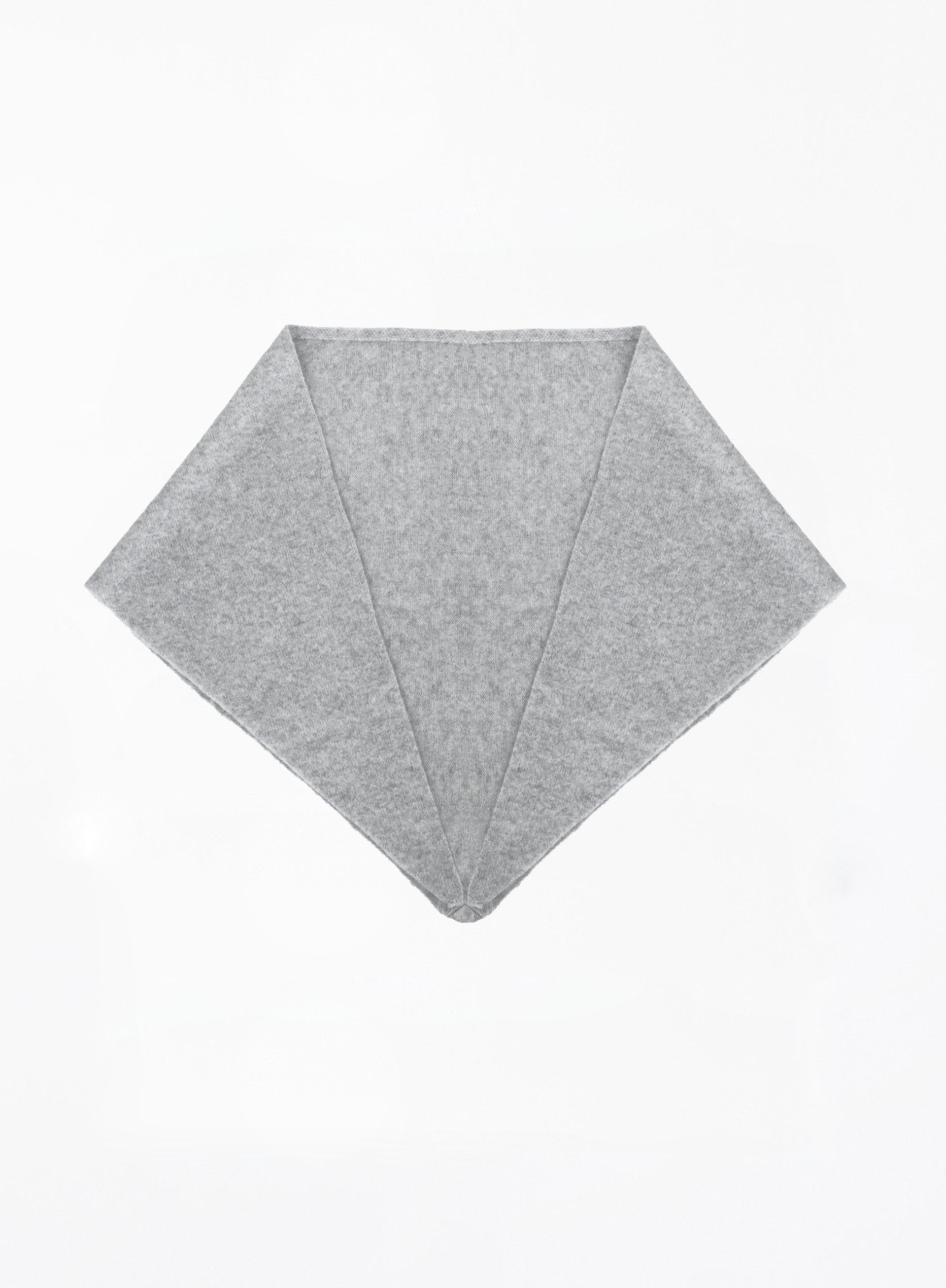 Grey triangular fabric on a white background