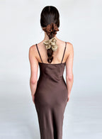 Beige Oversized Silk Scrunchie