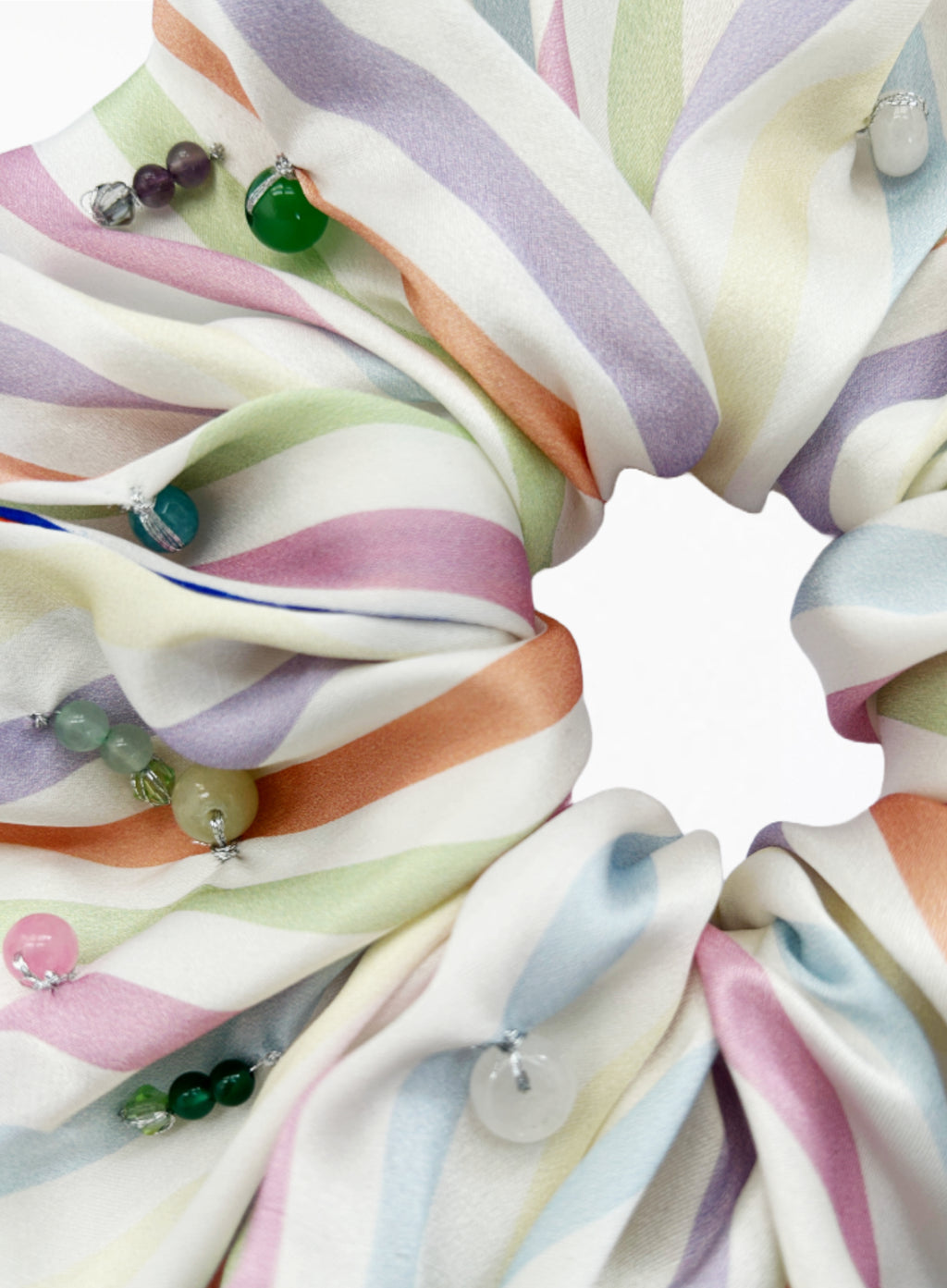 stripe oversize silk scrunchie