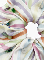 stripe oversize silk scrunchie