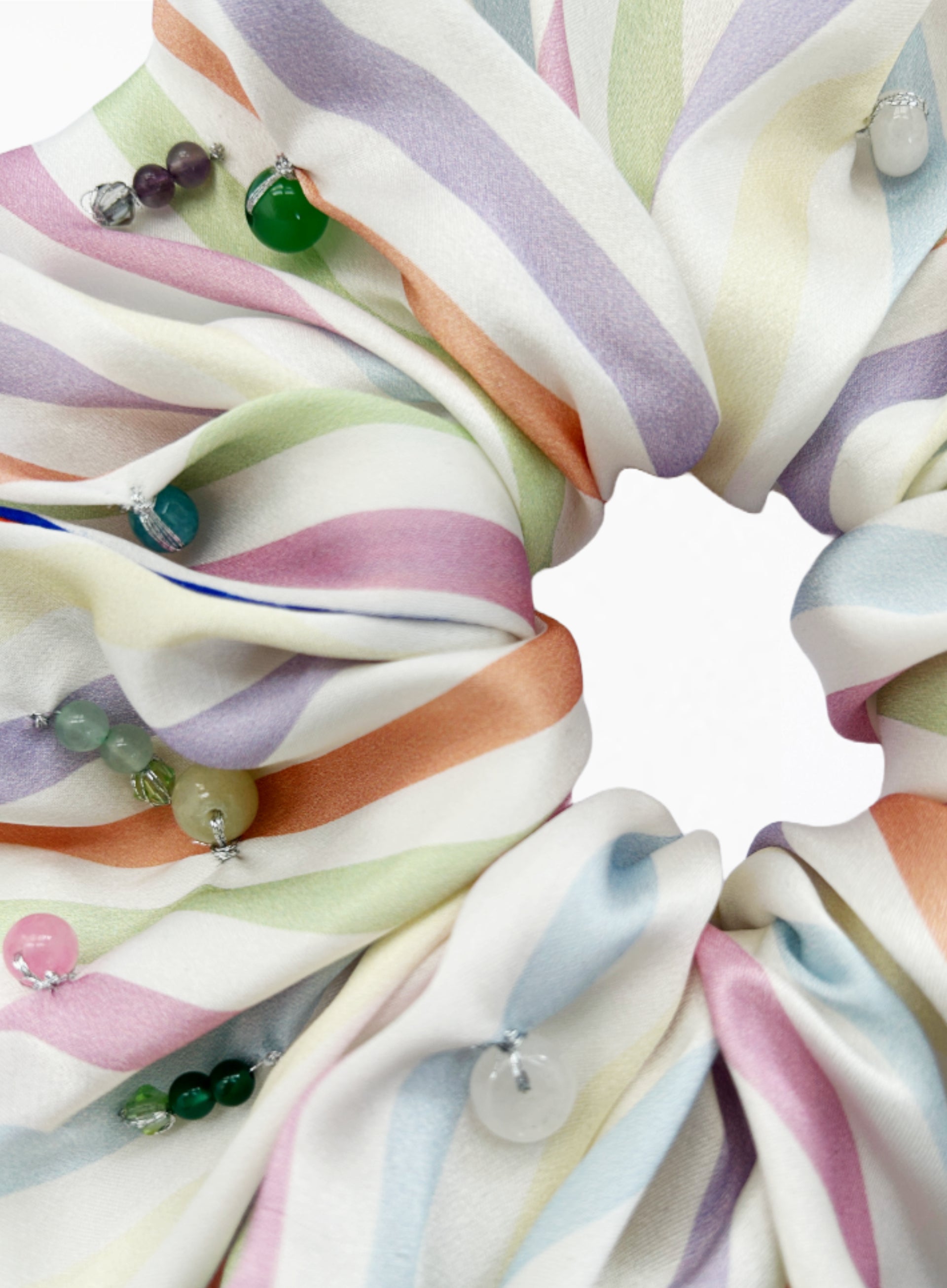 stripe oversize silk scrunchie