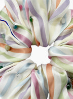 stripe oversize silk scrunchie