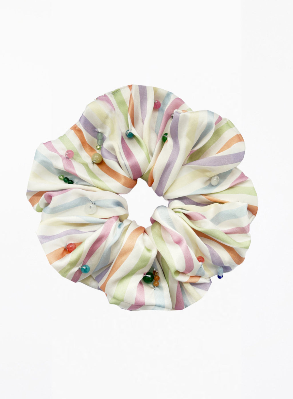 stripe oversize silk scrunchie