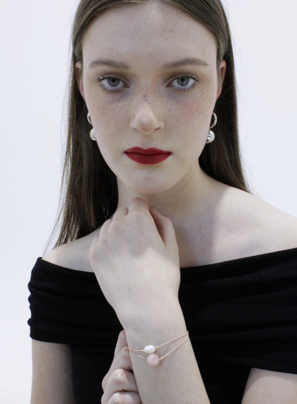 rose quartz pink silk cord bracelet