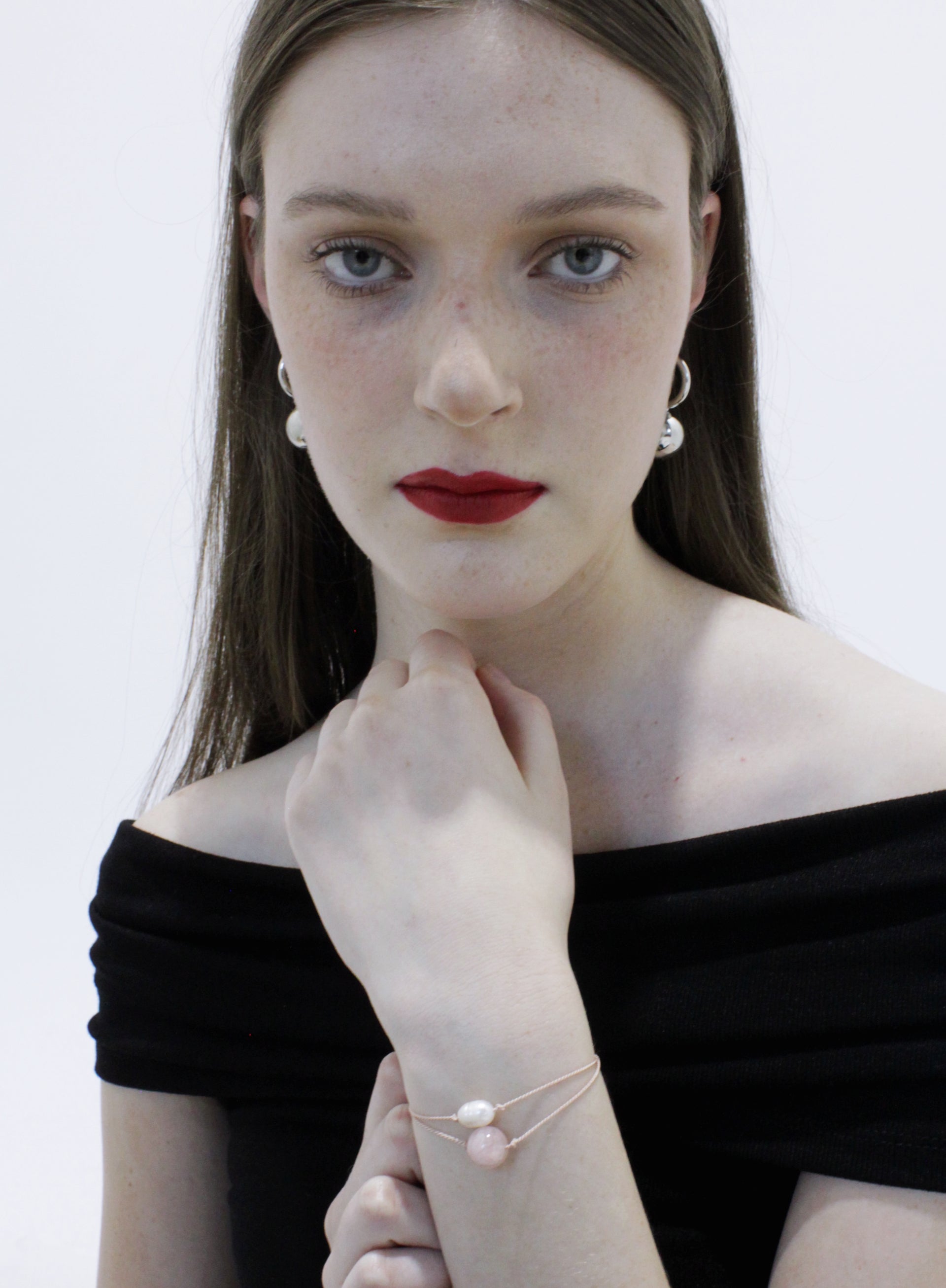 rose quartz pink silk cord bracelet