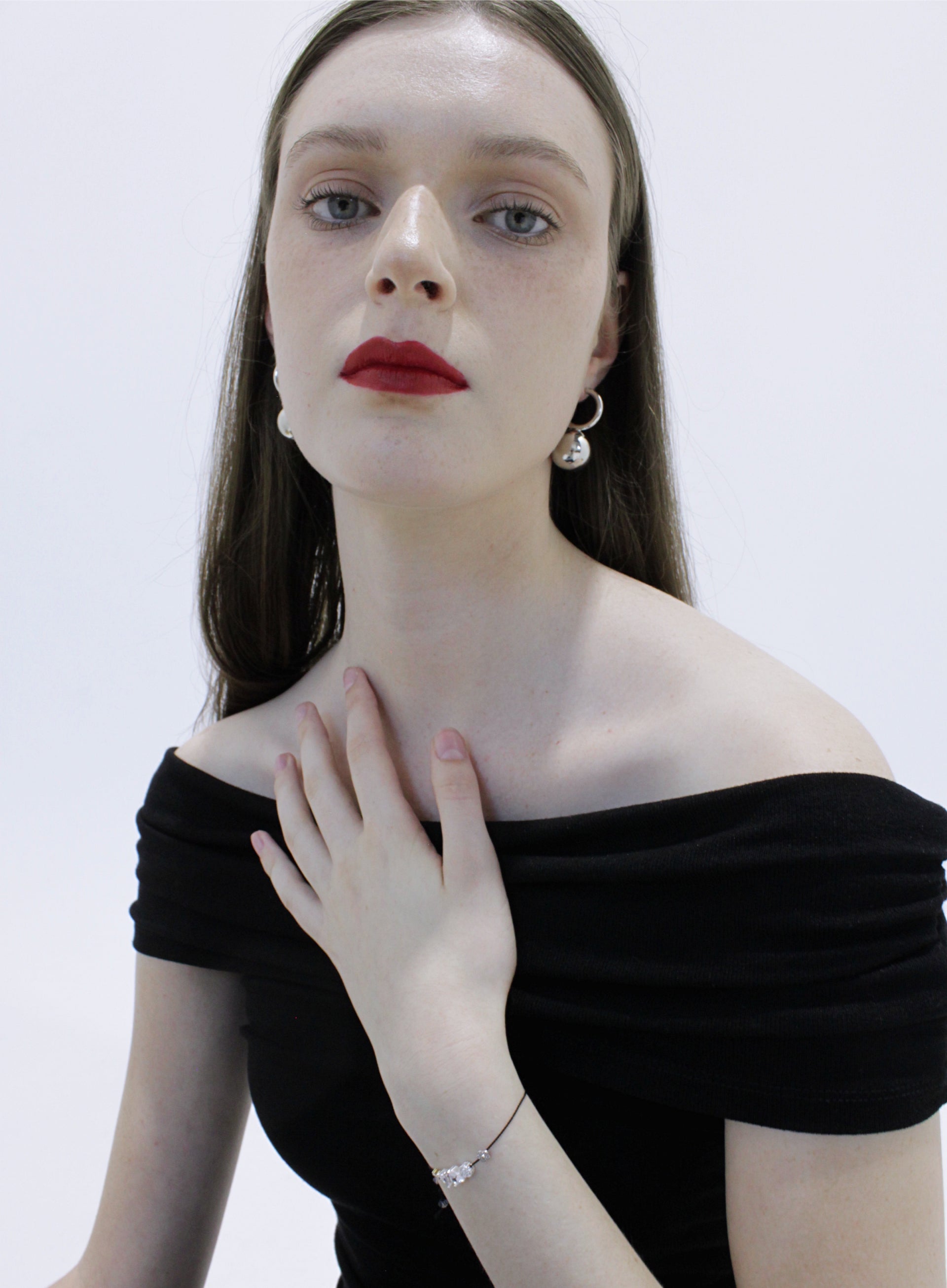 orb silver tone earrings