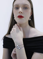 Grey Pearl Silk Cord Bracelet