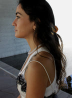 Woman with a ponytail wearing hair claw