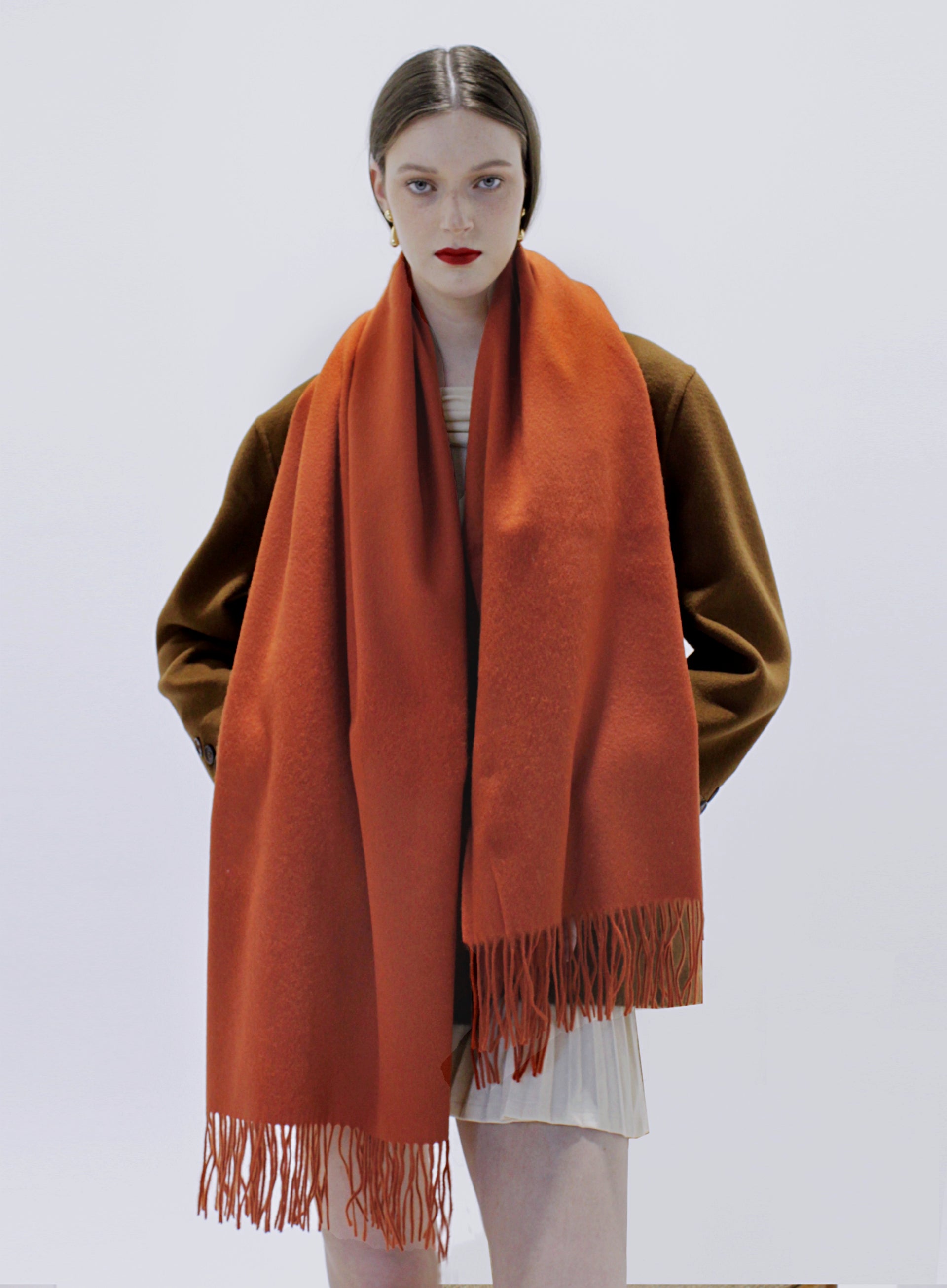Orange Wool Scarf