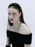 green natural stones beaded necklace