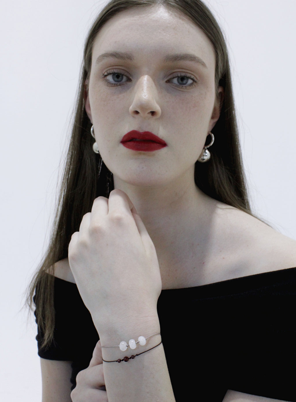 garnet silk cord bracelet