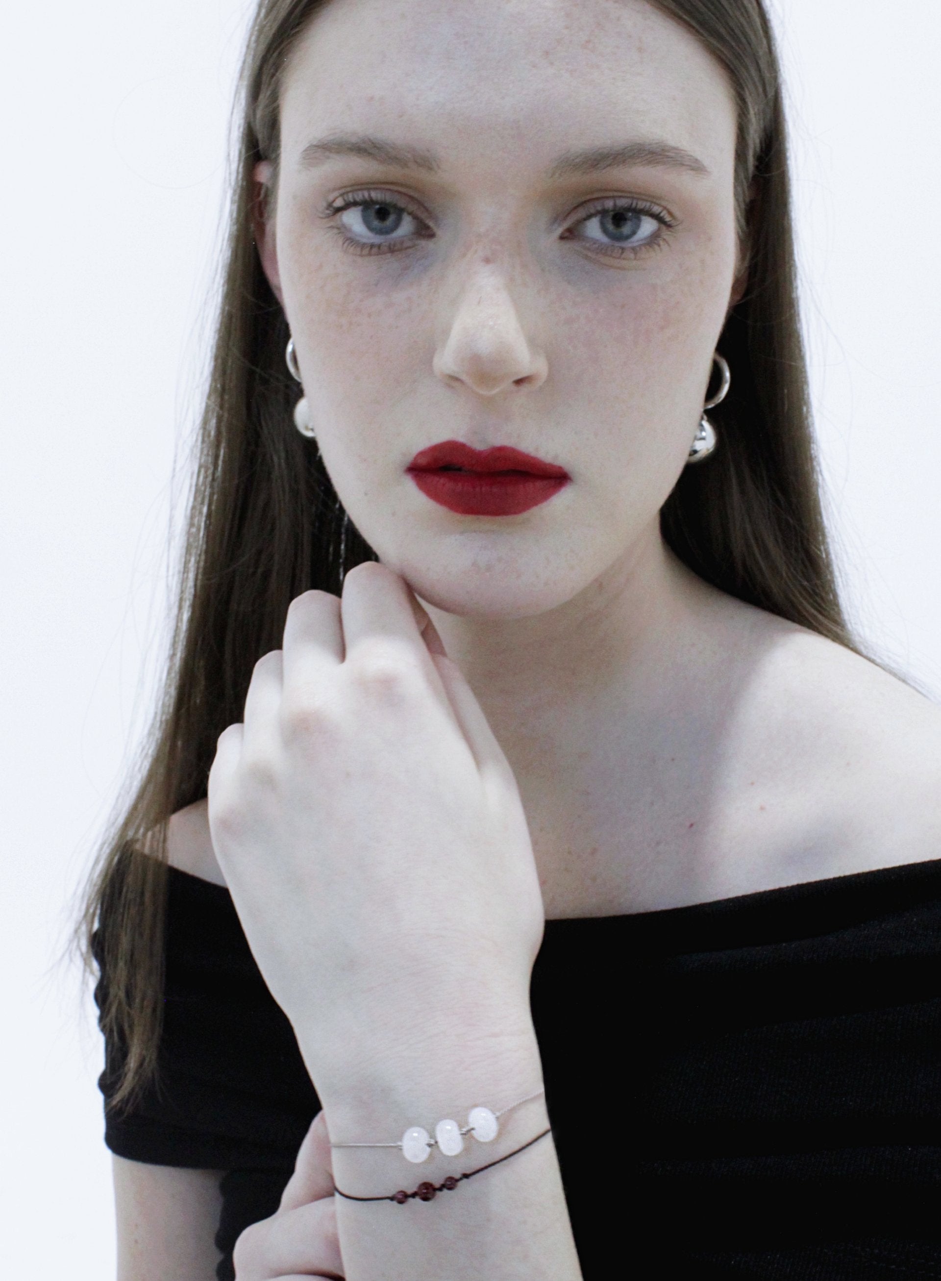 Tiff White Jade Silk Cord Bracelet