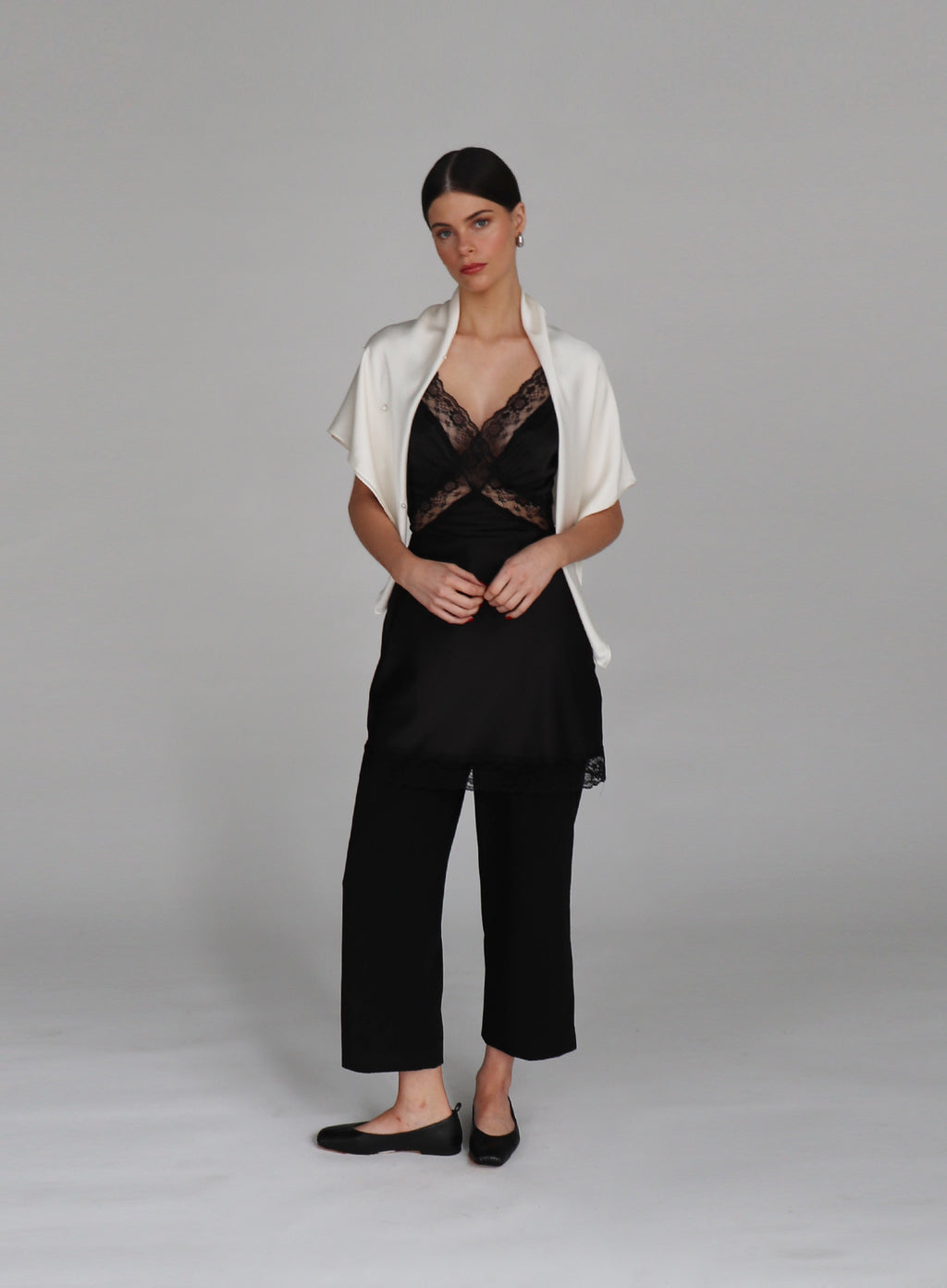 Eugenia Pearl Embellished Silk Scarf