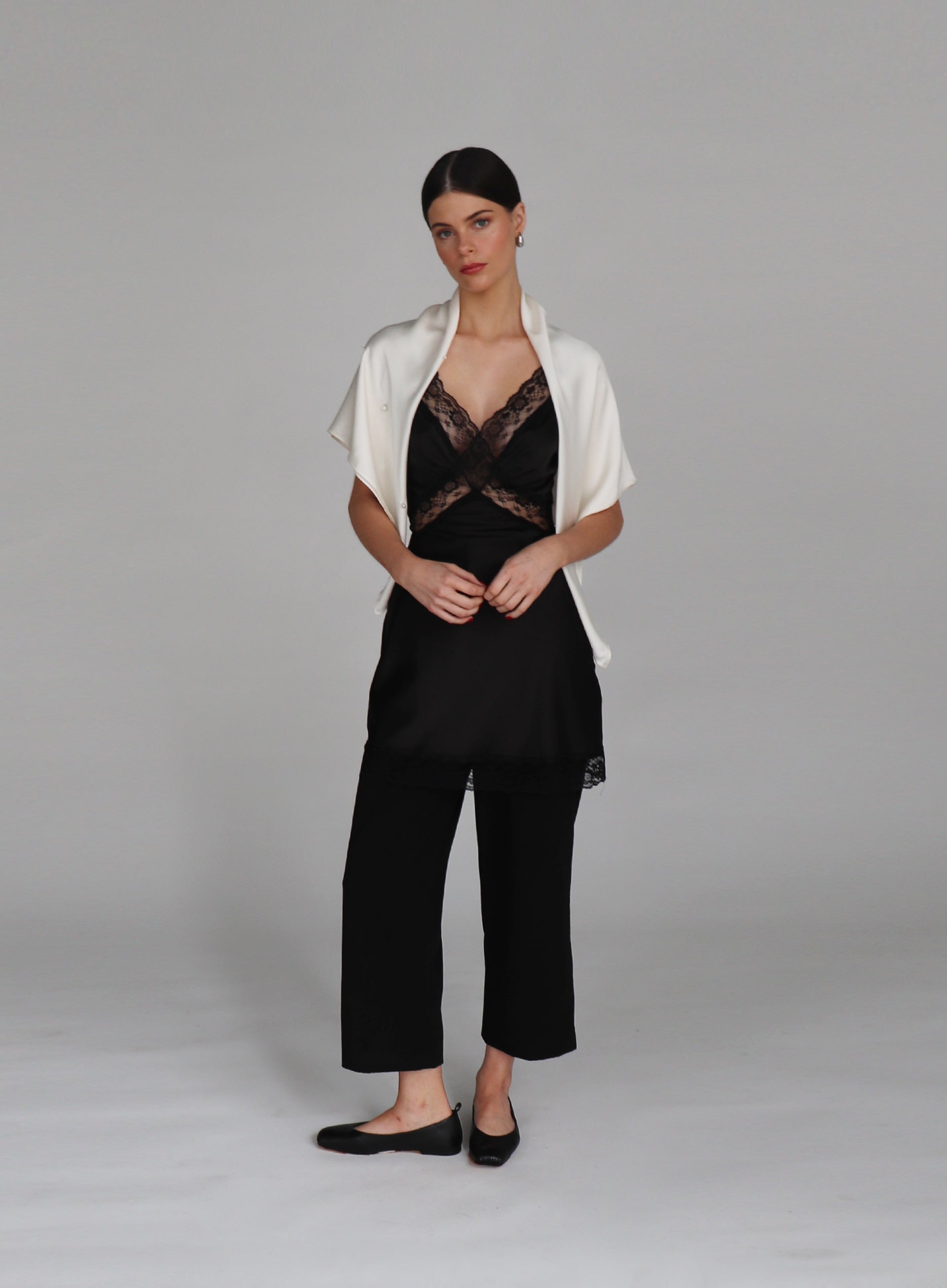 Eugenia Pearl Embellished Silk Scarf