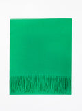 Green Fringed Wool Scarf